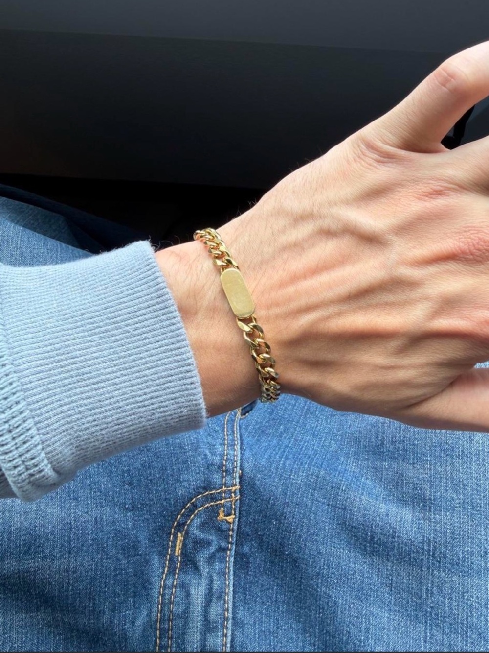 Men's Gold-Tone Cuban Link ID Bracelet